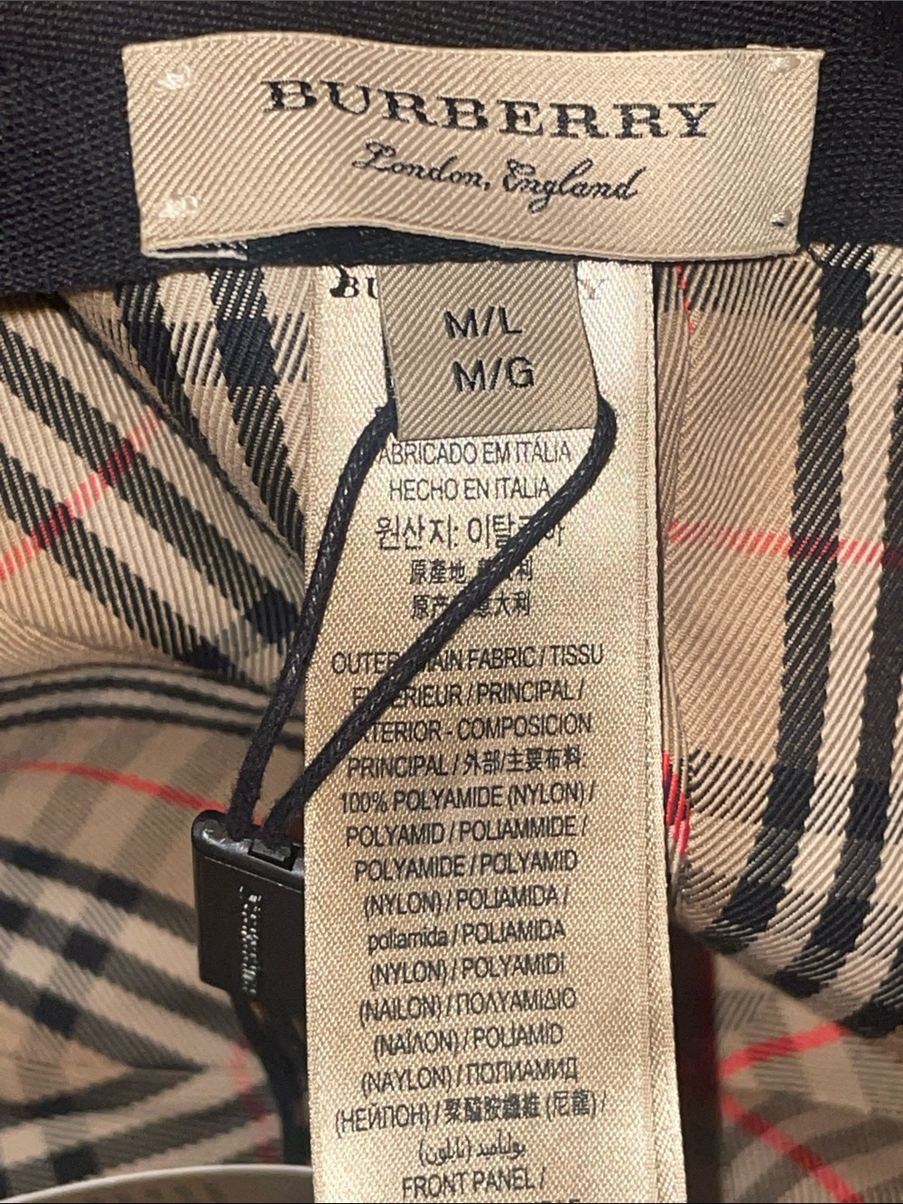 Burberry Tan Plaid Clear  Panel Baseball Cap - Picture 8 of 11